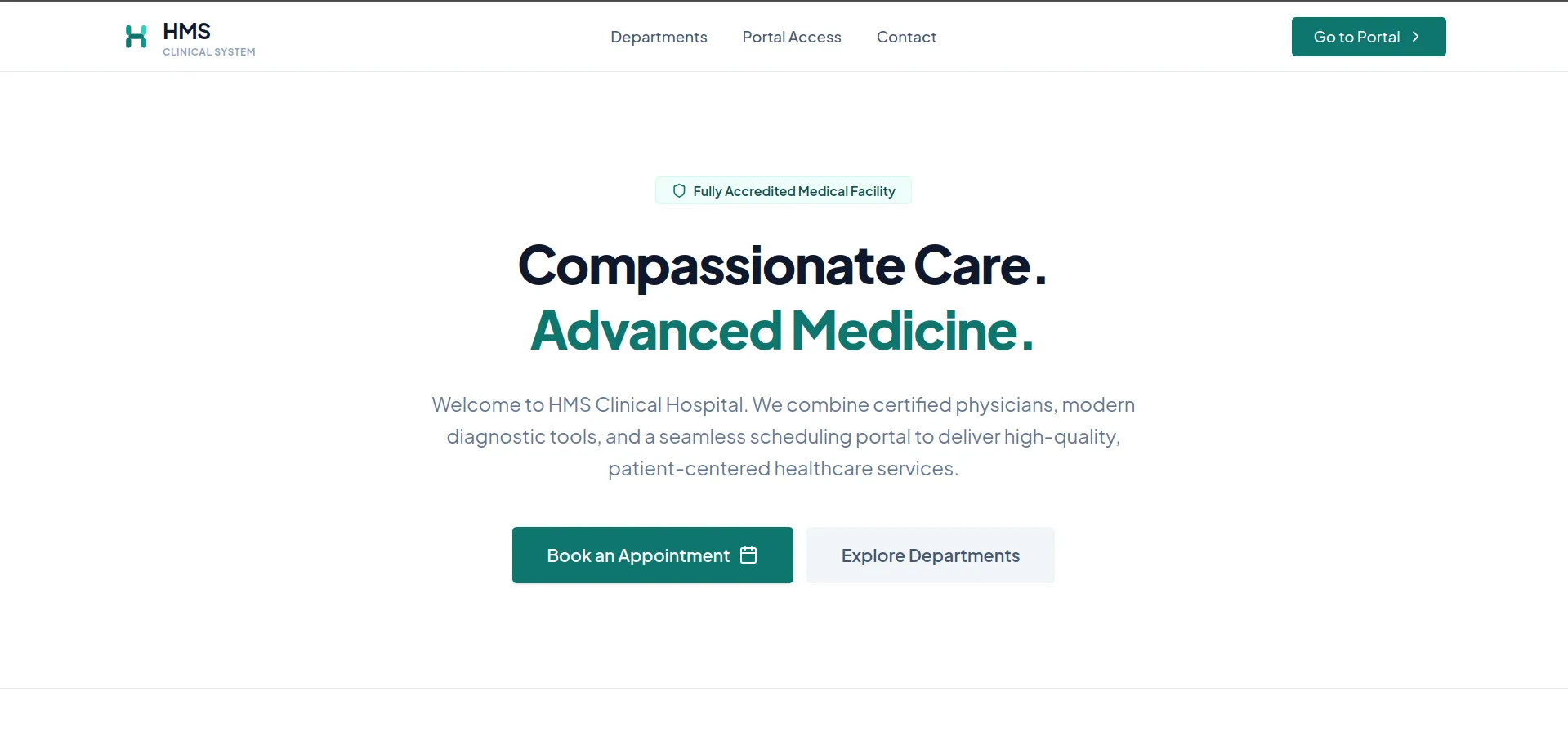 Hospital Management System screenshot 1