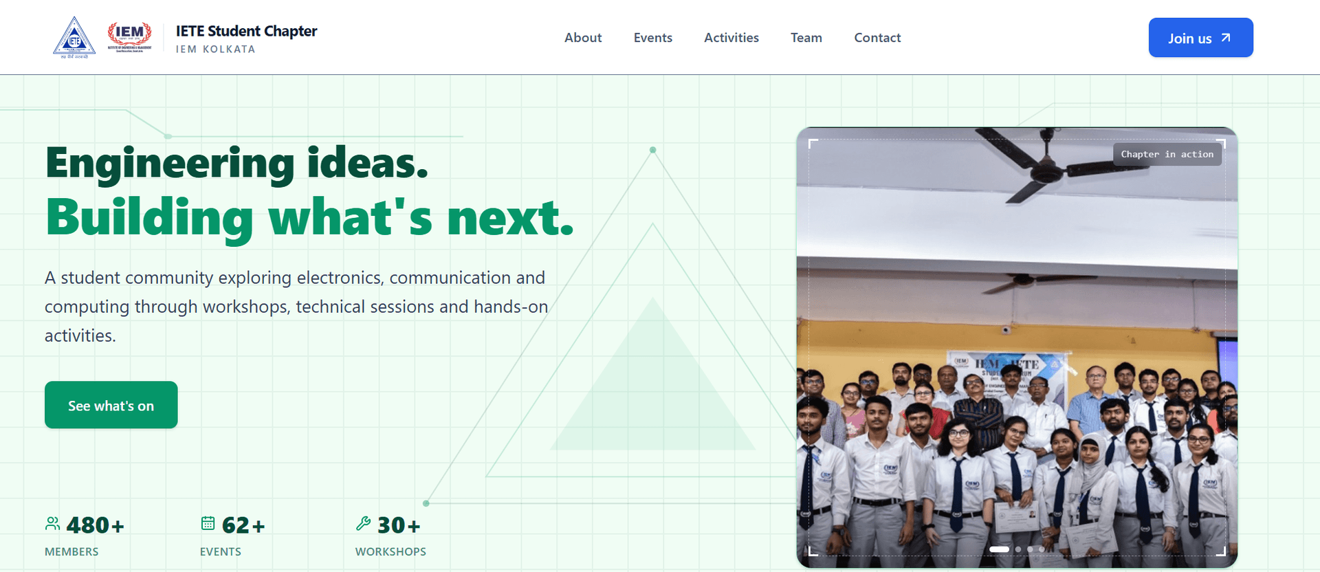 IETE Students' Forum, IEM work preview